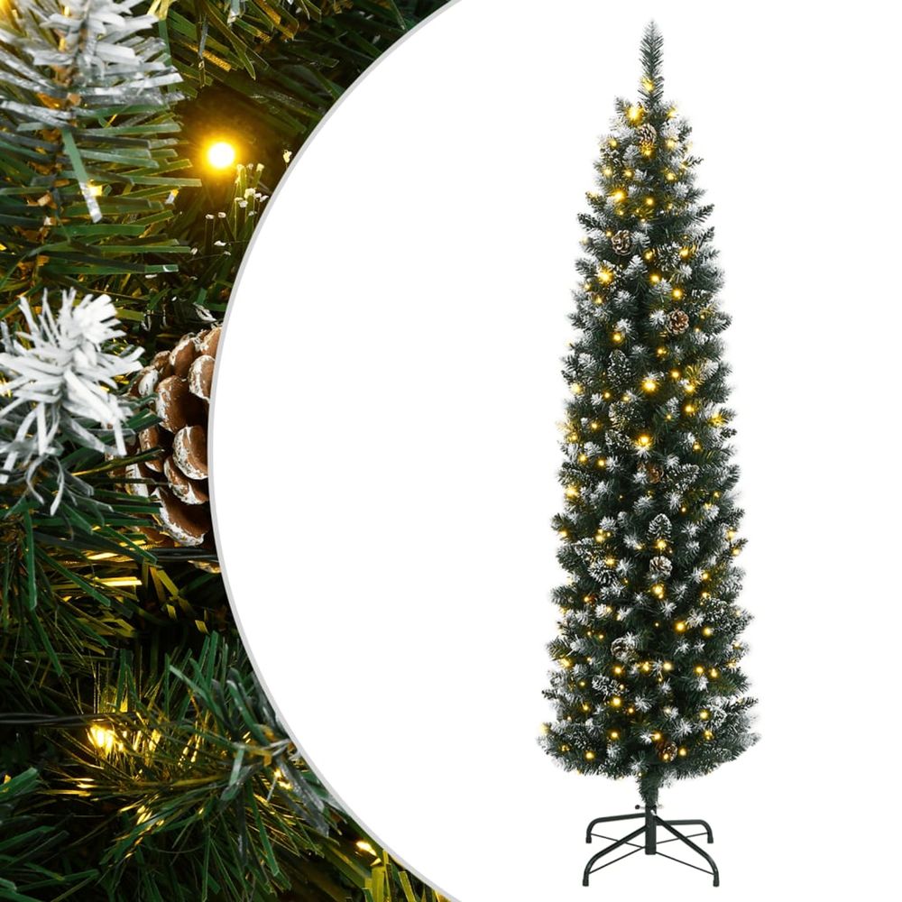 Sapin de noël artificiel mince 300 led 240 cm