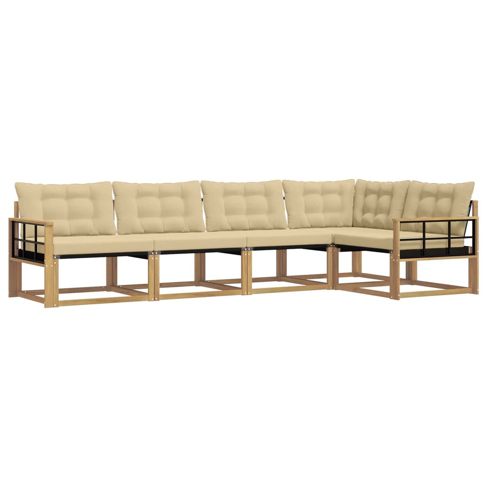 Ensemble de canapés d'extérieur 5 pc blanc et beige