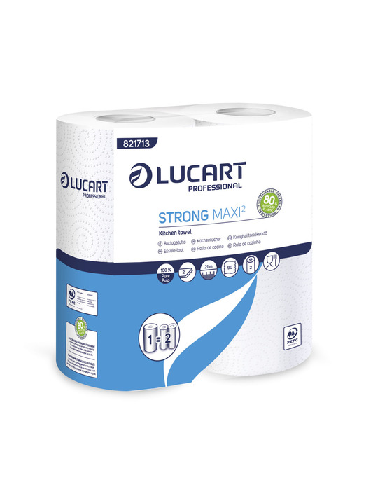 Essuie-tout strong maxi2 blanc 2 rouleaux - lucart