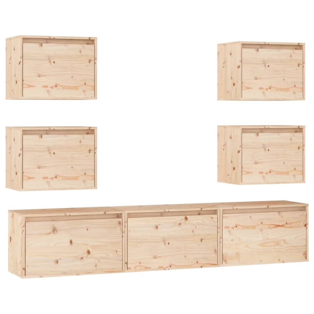 Meubles tv 7 pcs bois massif de pin