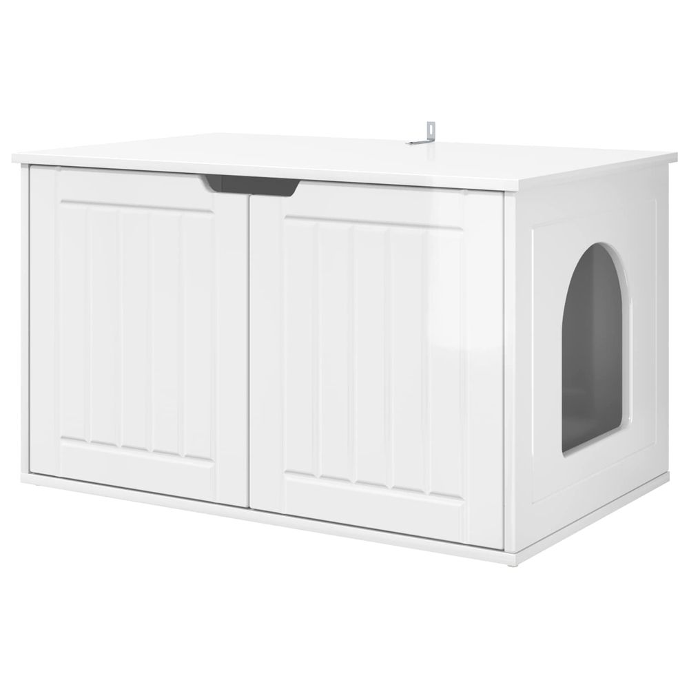 Maison pour chat blanc brillant 85 x 55 x 50,5 cm