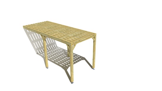 Pergola bois • 2m x 5m • adossée • sens largeur • platelage bois • livraison comprise