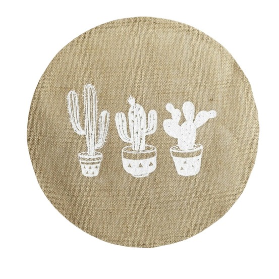 Set de table rond jute cactus