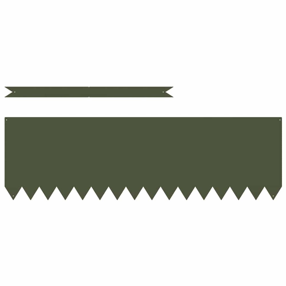 Bordure de pelouse 10 pc 100 x 0,05 x 30 cm vert olive