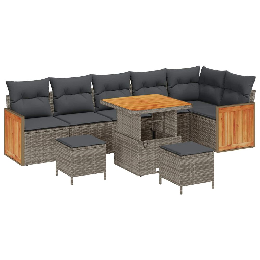 Ensemble de canapé de jardin 9 pc 9-nombre de places gris