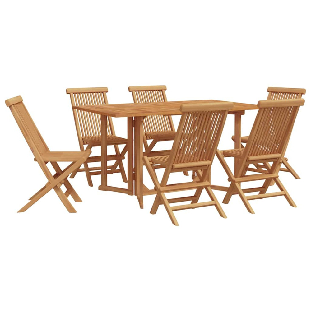 Ensemble de salle à manger pour jardin 7 pcs marron