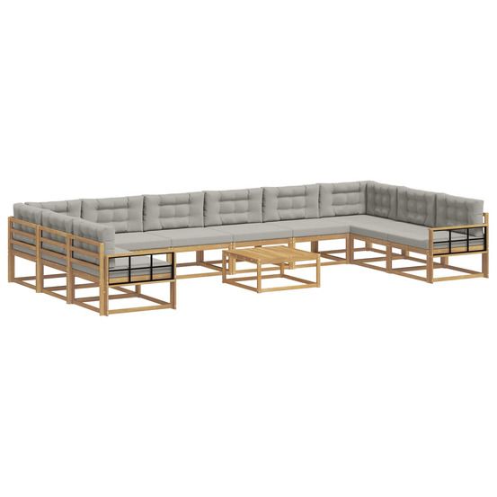 Ensemble de canapés d'extérieur 11 pc blanc et gris clair
