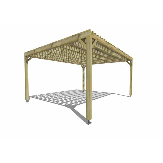 Pergola bois • 5m x 4m • indépendante • sens largeur • lattage bois • livraison comprise