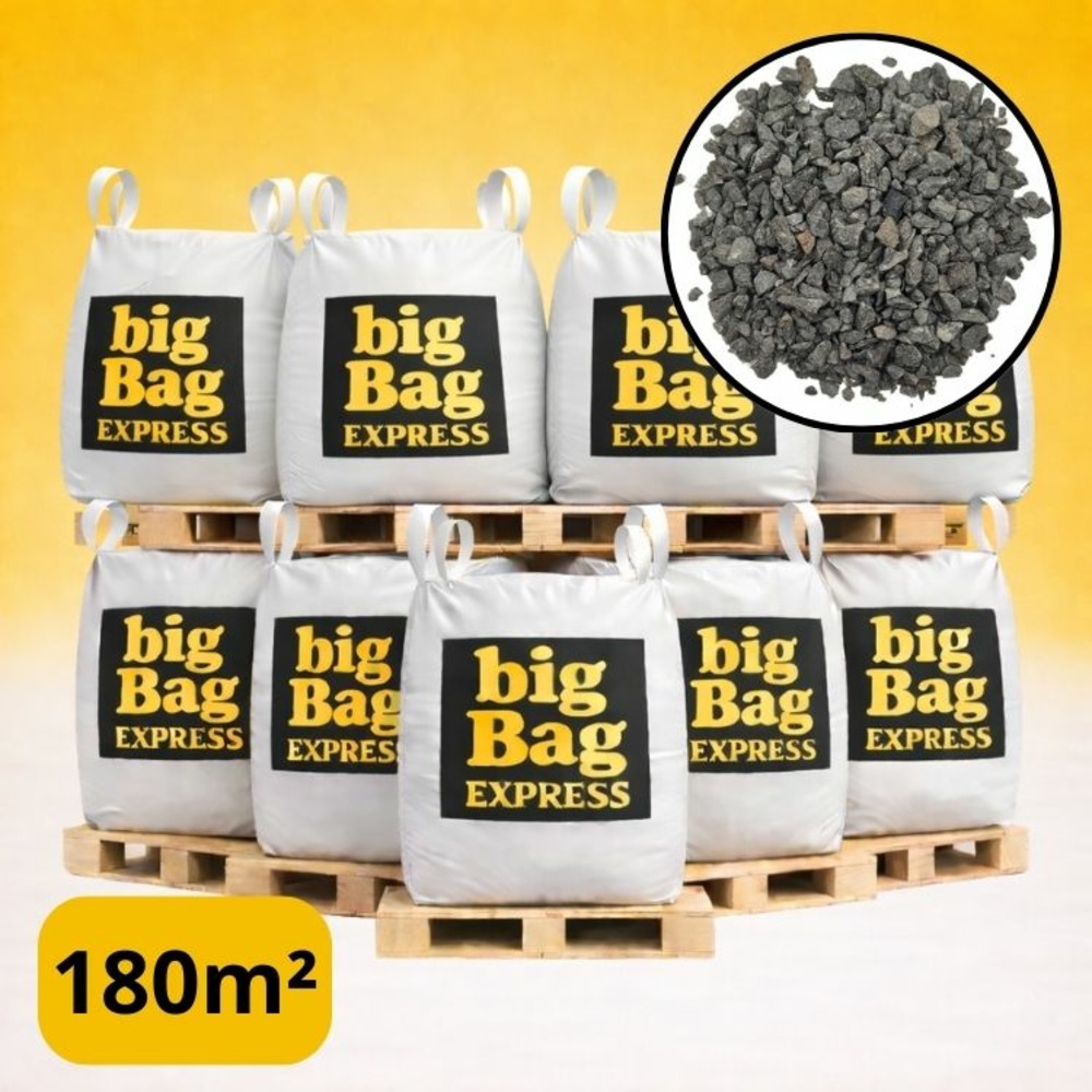 Pack 9 x big bag de +/- 1,5t ≃ 180m² gravillon “grain de riz” gris ø 2/6 mm - livraison premium