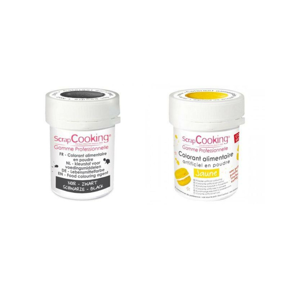 2 colorants alimentaires en poudre - jaune-noir