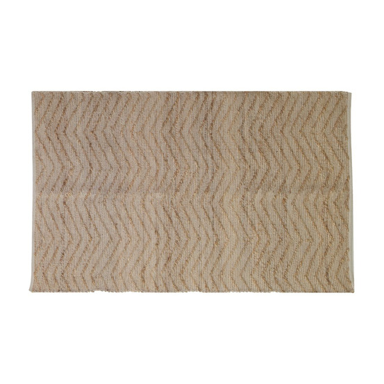 Tapis en jute et coton naturels zig-zag naturel - 120 x 180 cm