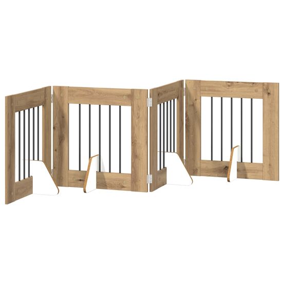Porte de chien pliable avec supports 4 pc chêne artisanal