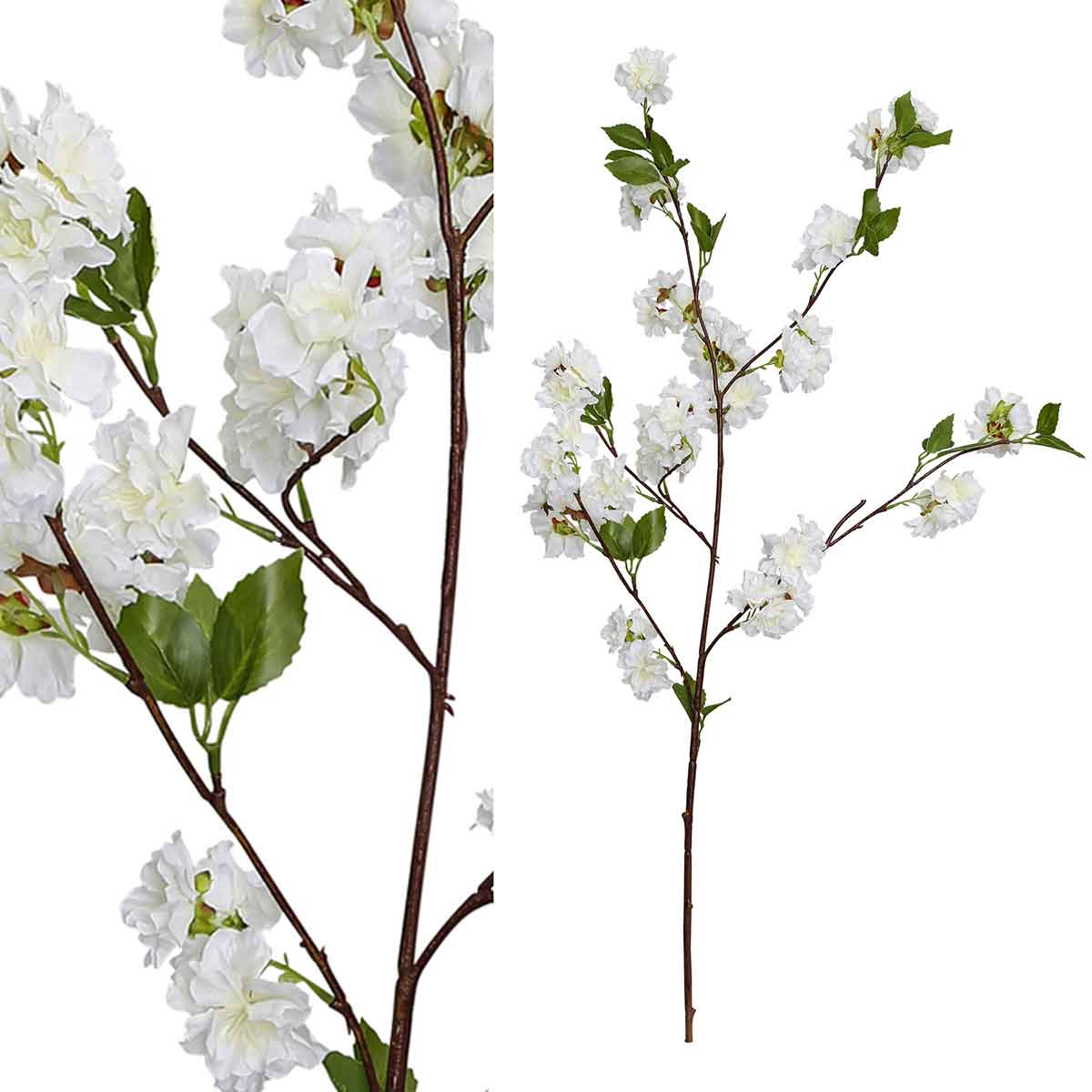 Ptmd fleur fleur fleur de fleur d'feuille artificiellee - 86 x 28 x 48 cm - blanc