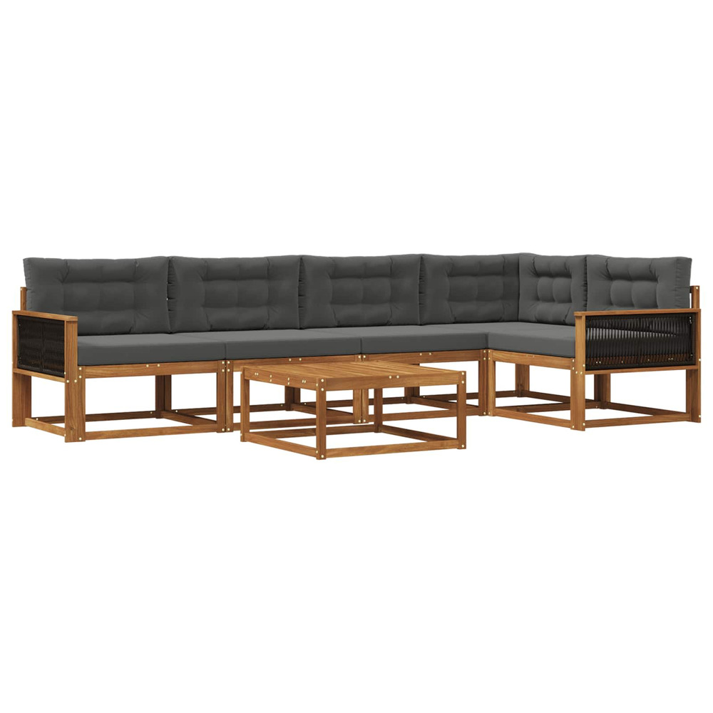Ensemble de canapés d'extérieur 6 pcs naturel et anthracite