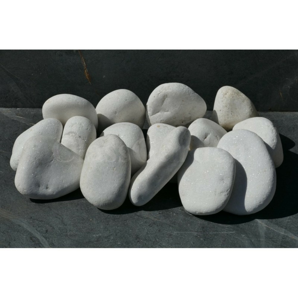 Gros galet blanc 100-200 - pack 15 galet