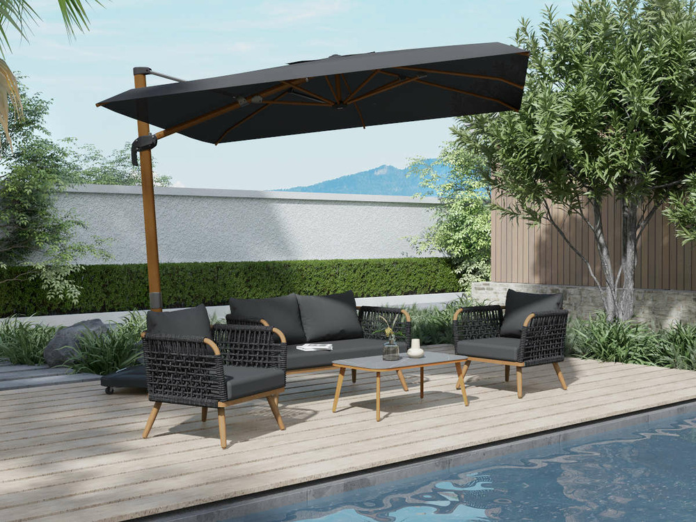 Salon de jardin taormina structure aluminium - 4 places