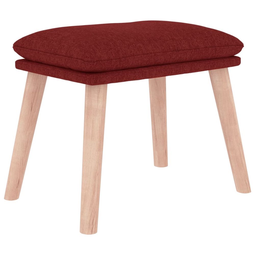 Repose-pied rouge 45x29,5x35 cm tissu