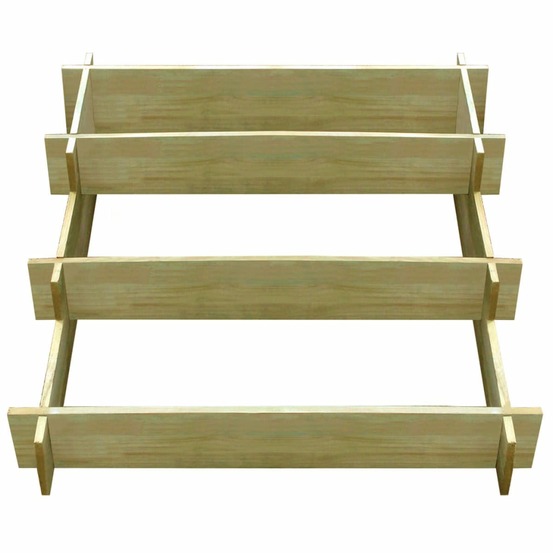 Jardinière à 3 niveaux 90 x 90 x 35 cm bois imprégné