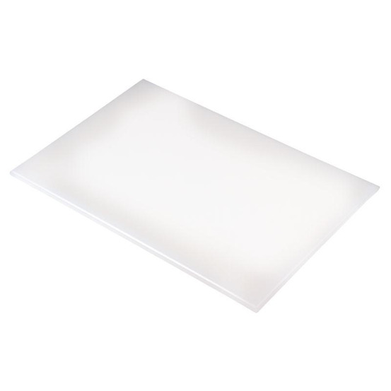 Planche à découper 46 x 30,5 x 1,3 cm blanche anti-bactérienne, haute densité - hygiplas