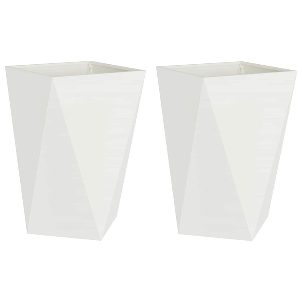Jardinière d'extérieur 2 pcs blanc 50 x 50 x 75 cm acier
