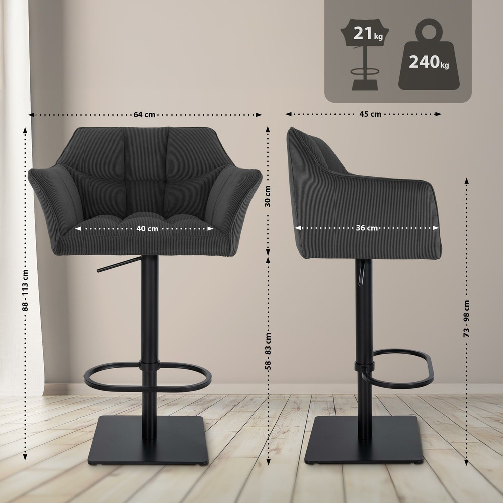 Tabouret de bar damaso b cord