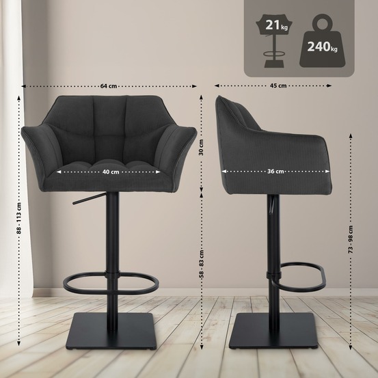 Tabouret de bar damaso b cord