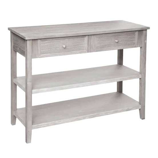 Console 2 tiroirs en bois