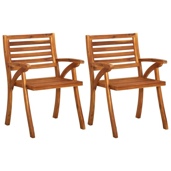 Chaises de jardin lot de 2 bois d'acacia solide