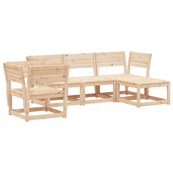 Salon de jardin 5 pcs bois massif de pin