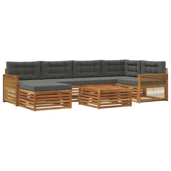 Ensemble de canapés d'extérieur 7 pcs naturel et anthracite