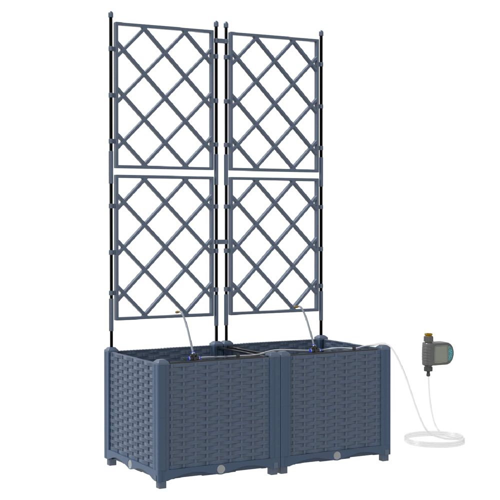 Cache-pot de jardin 2 pc gris 80 x 40 x 142 cm pp