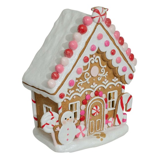Maison resine rose 24,5cm