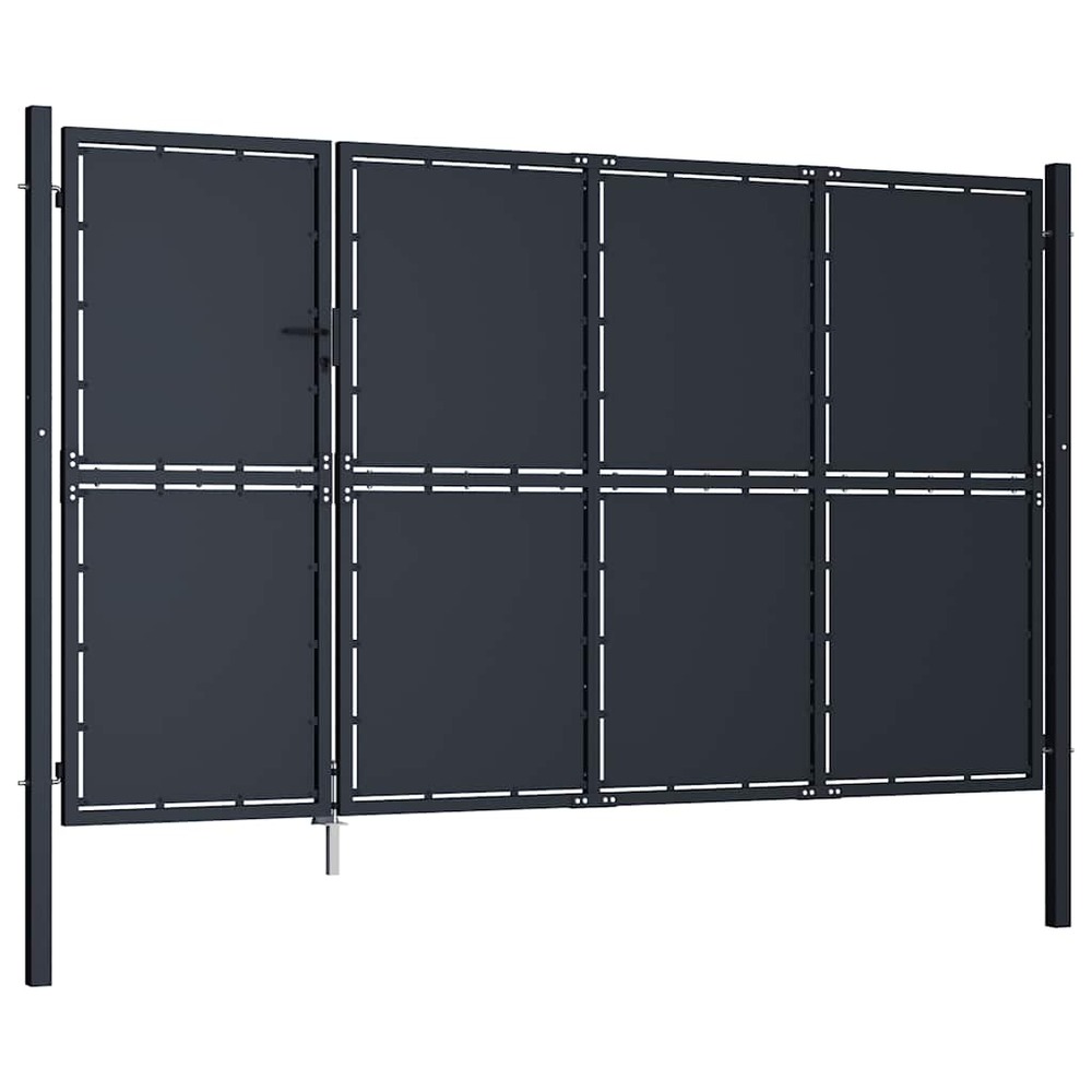 Portail de jardin en acier 350 x 175 cm anthracite