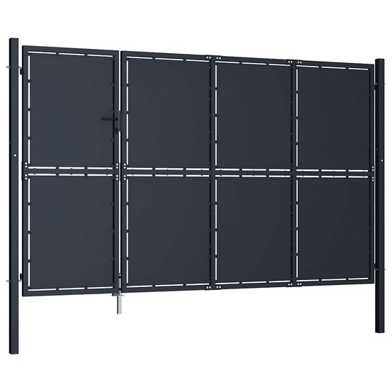Portail de jardin en acier 350 x 175 cm anthracite