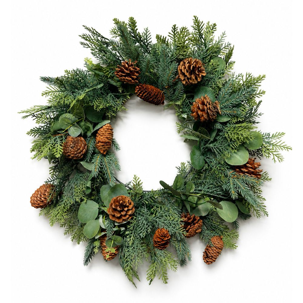 Couronne de noël artificielle ø 45 cm - evergreens - little grove