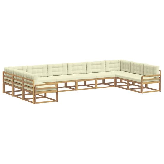 Ensemble de canapés d'extérieur 10 pc blanc et crème