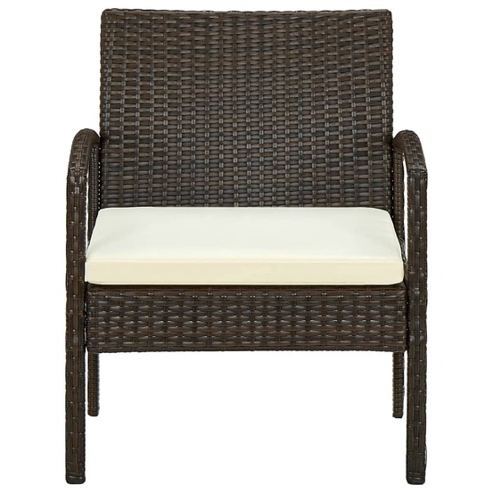 Chaise de jardin avec coussin résine tressée marron