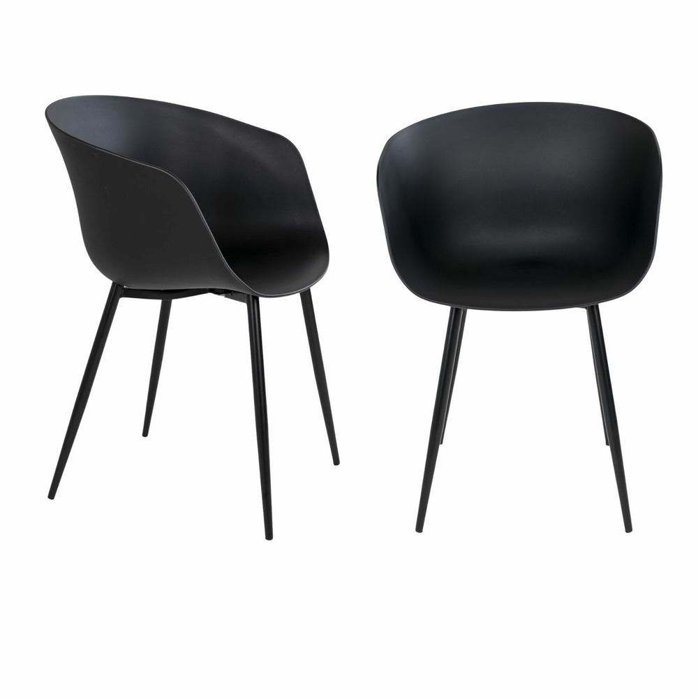 4 fauteuils en polypropylène noir roda