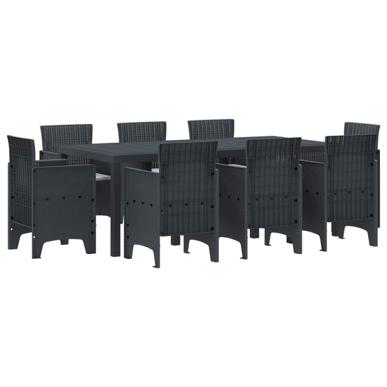Ensemble de salle à manger pour jardin 9 pcs anthracite