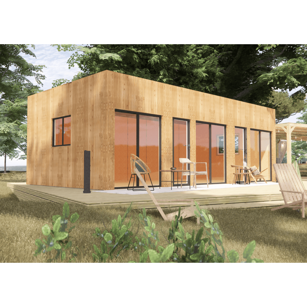 Studio de jardin 4 saisons en bois 8,8 x 5,7 x 3,2 m / isolation re2020 avec plancher isolé