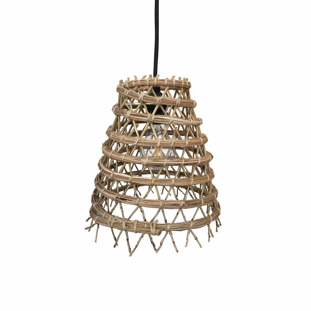 Abat jour int/ext zakari beige fibre naturelle d28cm