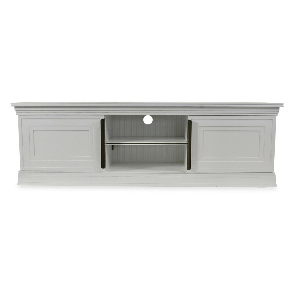 Meuble tv 2 portes bois blanc - interior's