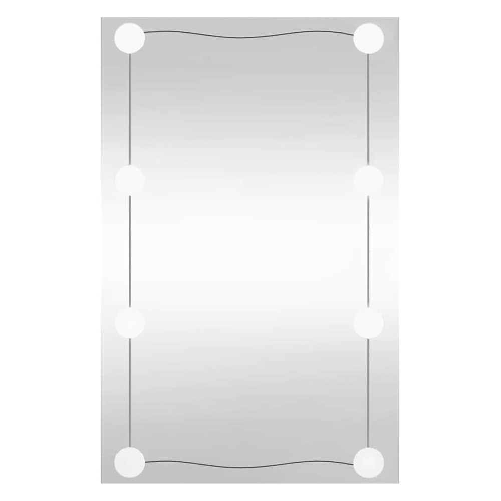 Miroir mural avec lumières led 50x80 cm verre rectangulaire