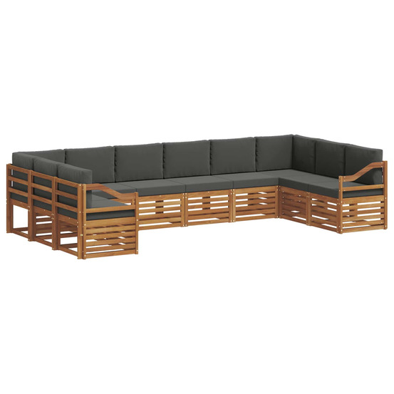 Ensemble de canapé d'angle 10 pcs naturel et anthracite