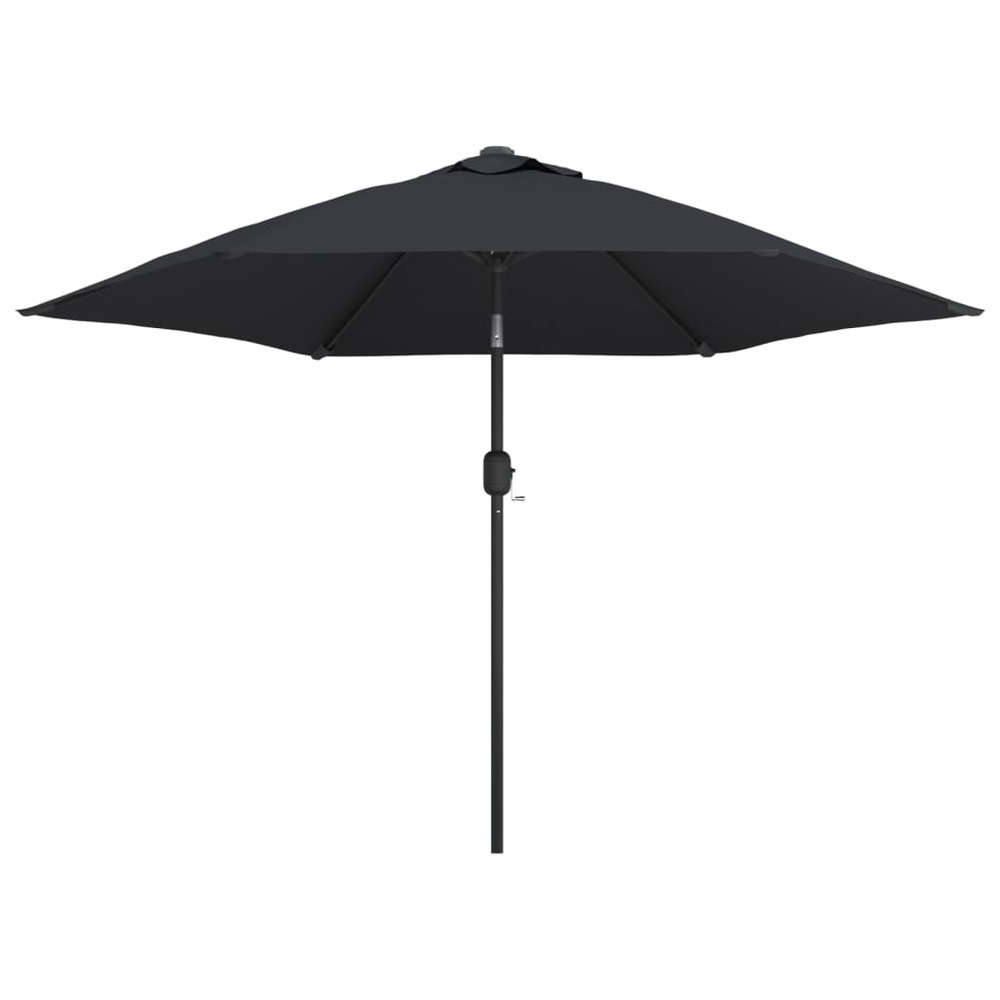 Parasol d'extérieur avec led et mât en acier 300 cm noir