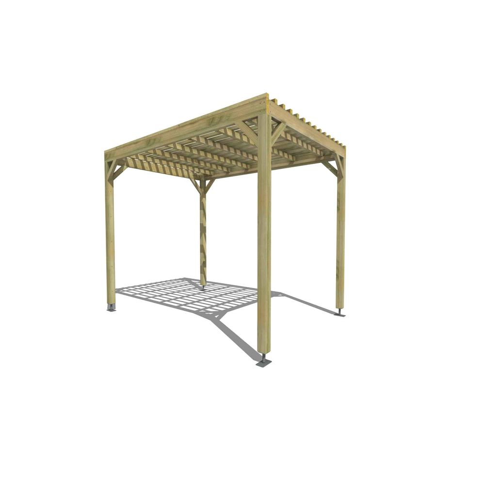 Pergola bois • 2m x 3m • indépendante • sens largeur • lattage bois • livraison comprise