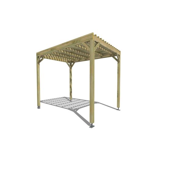 Pergola bois • 2m x 3m • indépendante • sens largeur • lattage bois • livraison comprise