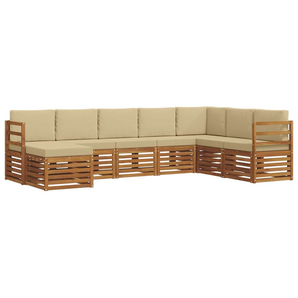 Ensemble de canapés d'extérieur 8 pc naturel et beige