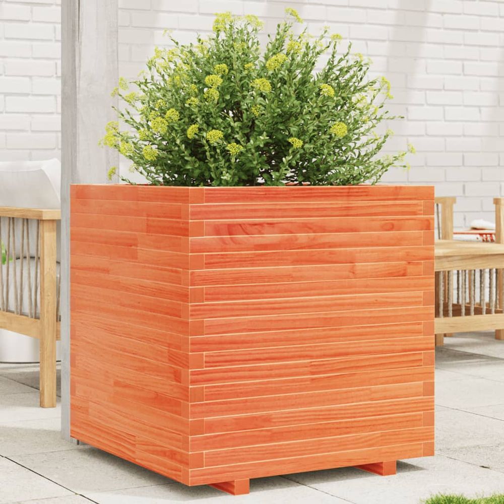 Carré potager en pin massif finition cire marron 70x70x72 cm