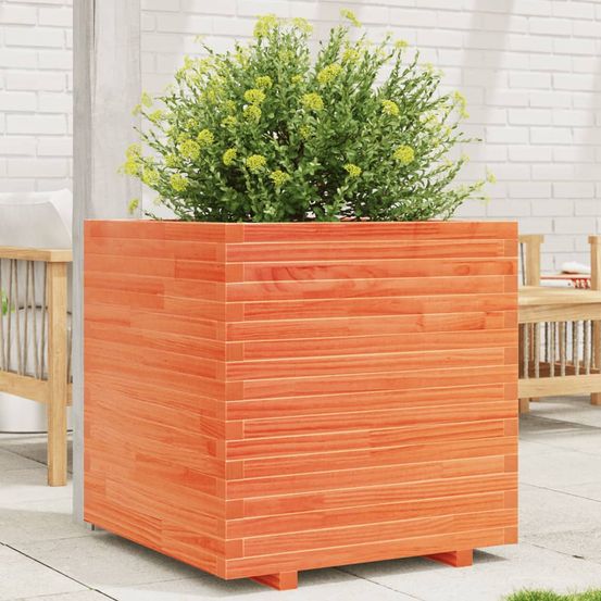 Carré potager en pin massif finition cire marron 70x70x72 cm